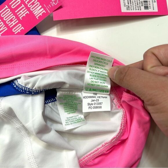 Lilly Pulitzer Luxletic Peachy Skort Blue Grotto Skort Colorblock UPF 50+ XS - Picture 8 of 14